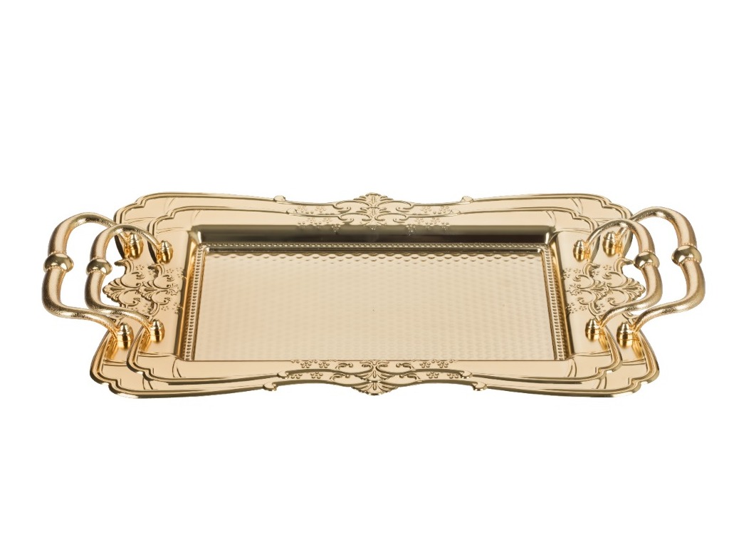 2021SET2A 2 pcs Nostalgia Tray Set Gold